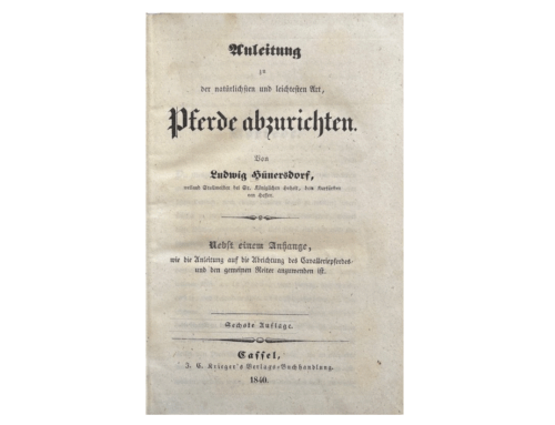 Ludwig Hünersdorf (1748–1812) – Der erste deutsche Hippologe und Reitlehrer für Amateure